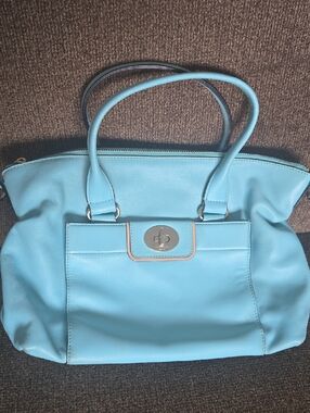 Light Blue Karw Spade Women's Tote Handbag - Classic Structured Satchel